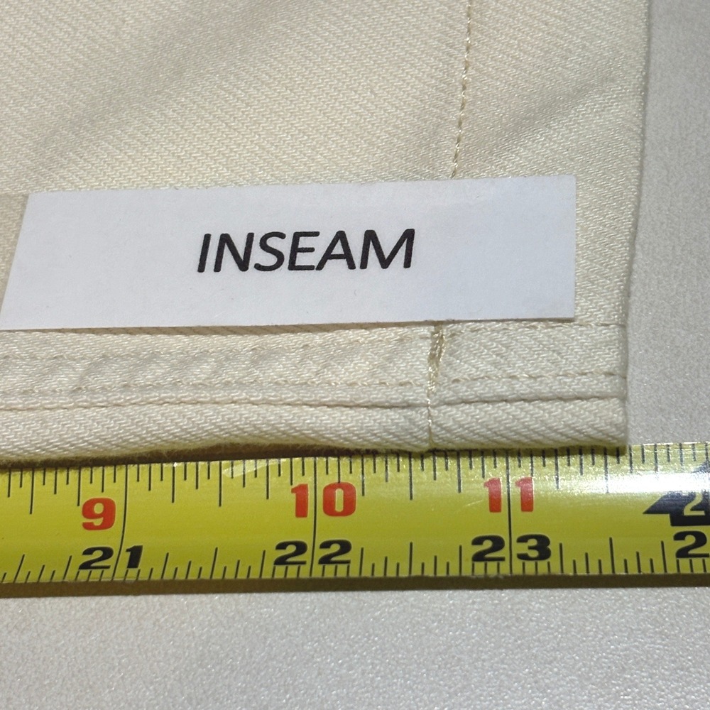 NWT Gap Women Baggy Mid Rise Wide Leg Jeans Crop Ecru Off-White Denim Sz 31 12R - Picture 14 of 15